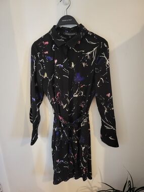 Willow Black Floral Print Shirt Dress
